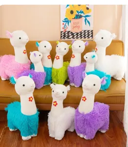 Cute five-color alpaca plush toy doll cartoon animal soft pillow creative desktop ornament gift