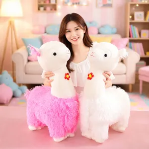 Cute Cartoon Five-Color Alpaca Plush Toy Soft Animal Doll Sleeping Pillow Creative Desktop Ornament Gift