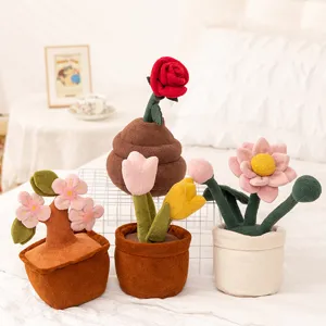 Pluche fleur plante en pot simulation tulipe rose décoration d'intérieur jouet doux cadeau mignon