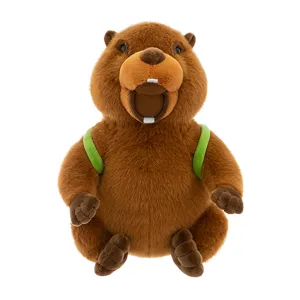 Mignon marmotte marron peluche criant son peluche animal poupée sac pendentif sac à dos