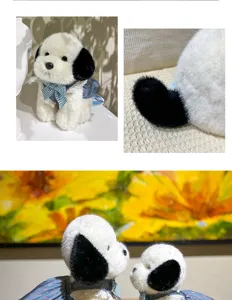 Mignon chiot en peluche aux oreilles tombantes avec robe florale poupée en peluche douce