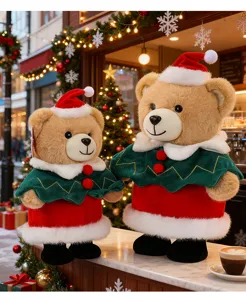 Christmas standing teddy bear plush doll cute festival desktop ornament holiday gift toy