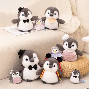 Cute apron skirt penguin plush toy doll desktop ornament companion couple gift doll toys
