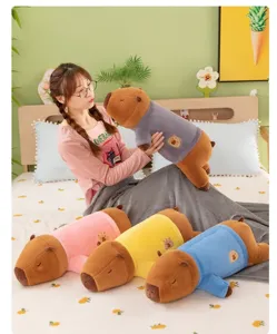 Leuke capybara pluche kussen met deken zachte knuffel pop voor meisjes slaapkamer decoratie