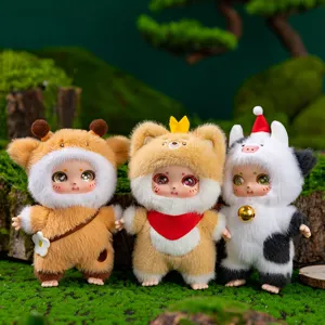 Mignon animal peluche vinyle poupée boîte aveugle jouet ensemble décoration bureau figurine