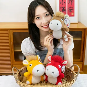 Cute Q-version colored lucky horse plush toy, healing pony doll, soft birthday gift for friends.
