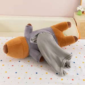 Leuke Capybara Pluche Kussen met Deken Zacht Gevuld Dier Speelgoed voor Meisjes Decor