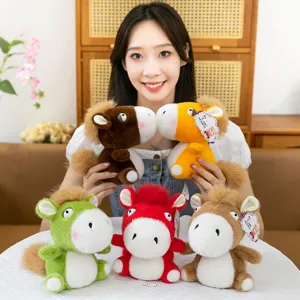 Cute Q-version colorful lucky horse plush toy healing doll pony gift for friends birthday