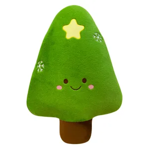 Adorable Christmas tree plush pillow soft stuffed toy holiday gift for kids and home decor