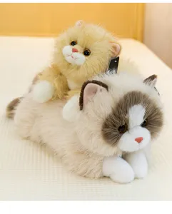 Cute fluffy cat plush toy simulation ragdoll doll stuffed animal companion gift kids