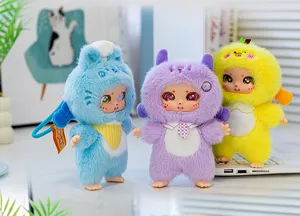 Süßer flauschiger Plüschpuppen Schlüsselanhänger, Cartoon Tier Monster Tasche Anhänger Geschenk Spielzeug.
