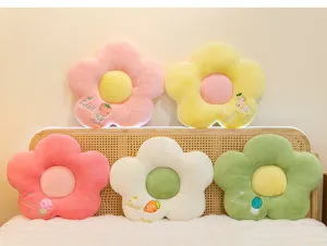 Cuscino in peluche a forma di fiore morbido pile corallo per sedia da ufficio divano