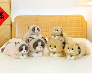 Cute simulation ragdoll cat plush toy simulation kitten doll companion gift plushie