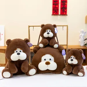 Schattige luie bruine beren pluche knuffel zachte pop schoudertas verjaardagscadeau