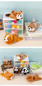 Cute floral lying animal plush toy soft stuffed doll desk companion lovely birthday gift