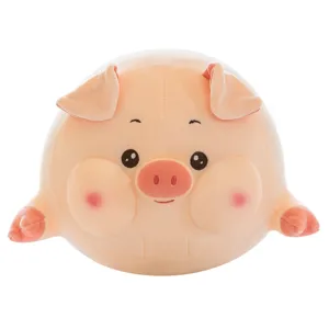 Cute round pink pig plush toy pillow chubby sleeping doll soft animal cushion for girls gift