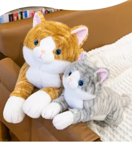 Cute cat plush pillow toy, soft stuffed animal doll for kids and girlfriend birthday gift