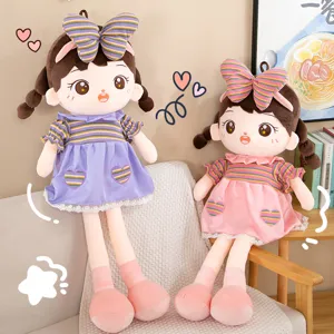 Cute Cotton Doll Plush Toy Sweet Girl Heart Fashion Doll Pillow Soft Stuffed Animal Toy Birthday Gift