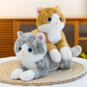 Cute Cartoon Healing Prone Cat Pillow Plush Toy Soft Stuffed Animal Doll Birthday Gift For Girlfriend Home Decor
