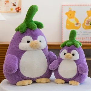 Simpatico peluche pinguino melanzana bambola morbida decorazione accogliente regalo bambini