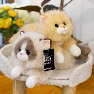 Simulation plush cat stuffed toy cute kitten doll companion gift for kids and home decor