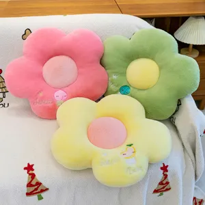 Simpatico cuscino di peluche a fiore, cuscino per sedia da ufficio in pile corallo, comodo tatami.