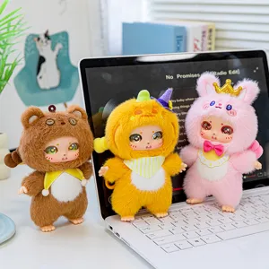 Niedlicher Plueschpuppen Schluesselanhaenger Set, lustiges Tier-Design Spielzeug Geschenk.