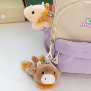 Cute cartoon floral lying animal plush toy dinosaur doll cute bag pendant birthday gift