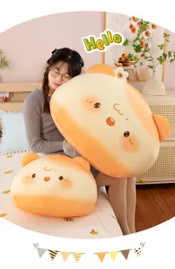Cute cartoon bread plush pillow soft stuffed animal toy home sofa decoration gift.