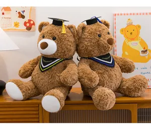Abschluss Teddybär Plüschtier Doktorhut süßes Studenten Souvenir Ornament Plüschpuppe