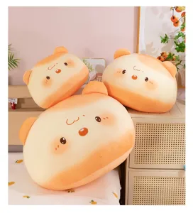 Cute bread mouse plush pillow soft cartoon cheese hamster doll for bedroom bedside sleeping sofa