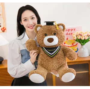 Abschluss Teddybär Plüschtier mit Doktorhut weiches Kuscheltier Geschenk für Studenten.