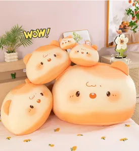 Cute soft hamster plush pillow bread doll cozy bedroom bedside back cushion cute toy decor