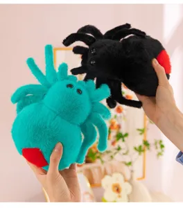 Cute simulation spider plush toy soft insect doll 8-inch baby soothing plushie for kids
