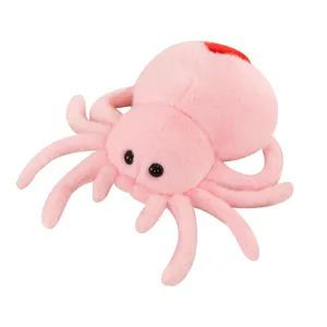 Cute pink plush spider toy soft stuffed bug doll baby soothing companion cute insect doll