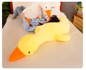 Cute giant plush duck goose pillow soft down cotton stuffed toy comfortable resting cushion