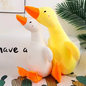 Cute Yellow White Duck Plush Toy Long Neck Animal Stuffed Doll Soft PP Cotton Hugging Pillow Home Decor Gift