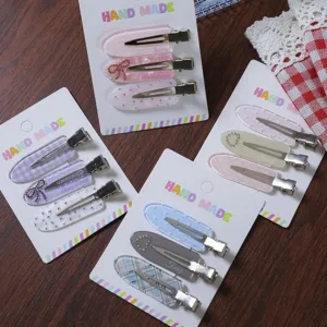 Korean sweet cute hairpin side clip hair accessory set, lovely design for girls daily use.