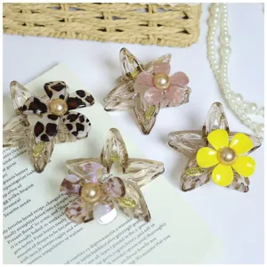 Acetate flower hair claw clip cute star shark clip stylish back head hair accessories