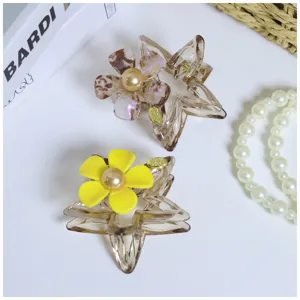 Acetate star flower hair claw clip cute aesthetic hair accessories for women girls fashion
