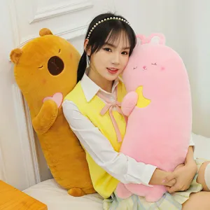 Long plush body pillow cute cartoon animal stuffed toy soft bed cushion for girls gift