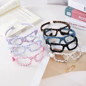 Handgemachter Stoff Brillenrahmen Haarreif Gepunktet Künstliche Perle Haarring Süße Tägliche Haaraccessoires Für Damen