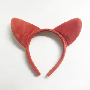 Oranje pluche vos oren haarband detail weergave, schattig dier kostuum haarhoepel.