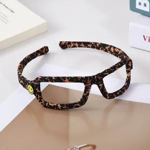 Leo-Muster Brillenrahmen Haarreif handgemacht stoffummantelter Haarreif Mode Haarschmuck