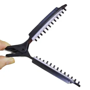 Hair root volumizer clip for fluffy top head styling, seamless bang duckbill hair clip tool.