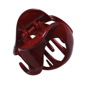 Medium irregular hair claw clip for women, elegant burgundy shark clip for stylish buns.