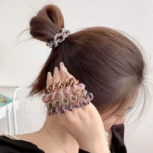 Ciondoli per capelli a filo di telefono colorati, elastici treccia coda di cavallo.