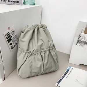 Grande Capacité Nylon Casual Cordon Sac à Dos Léger Voyage Daypack Imperméable École Bookbag Pour Hommes Femmes
