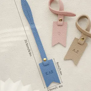 PU leather monogram bag charm personalized letter strap keychain pendant accessory fashion style