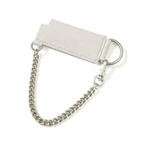 PU leather lighter case with chain keyring, creative metal accessory detail view, stylish keychain